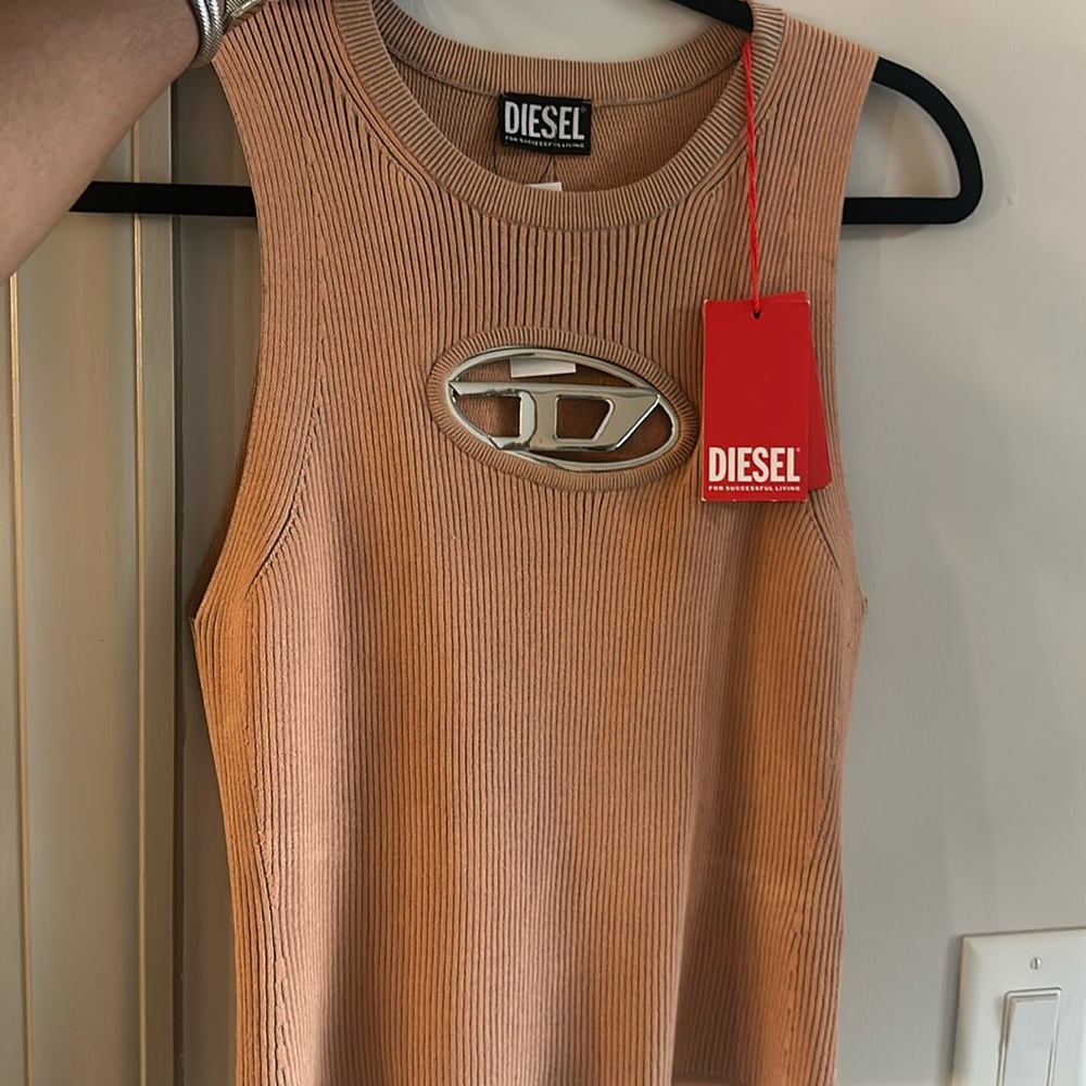 Diesel shirt . Color is peach with hints of greyish blue. Authentic.
